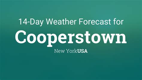 6F, slightly differing from the night&x27;s low of a wintry 35. . Cooperstown weather forecast 10 day